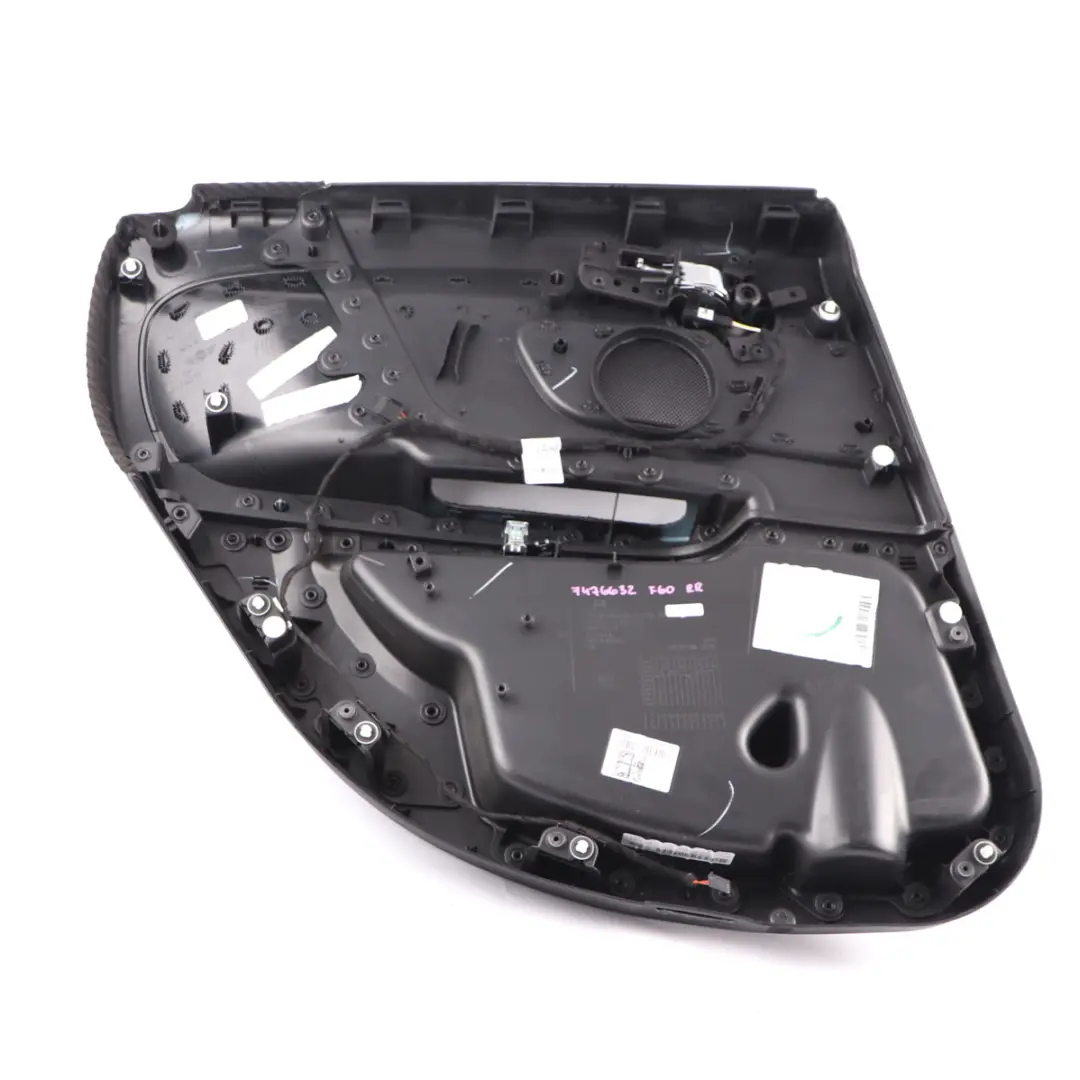 Door Card Rear Right O/S Trim Panel Cover Carbon Black to Mini Countryman F60 with Part number 7476632 Mini Countryman F60 Door Card Rear Right O/S Trim Panel Cover Carbon Black - SKU 7476632 - Part number 7476632