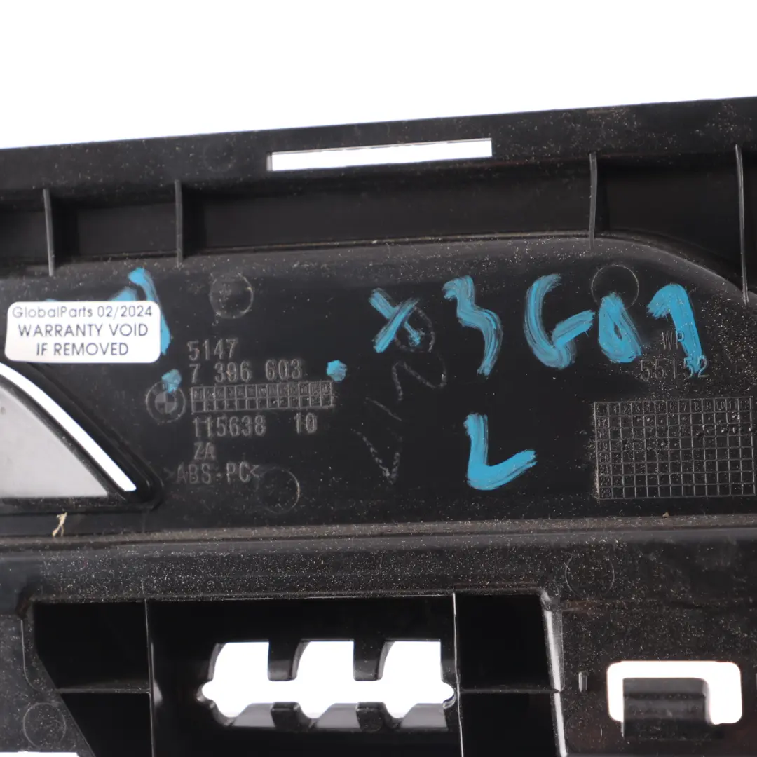 BMW X3 G01 Trunk Boot Trim Panel Railing Rail Left N/S Cover Black 7396603 - SKU 7476779 - Part number 7476779