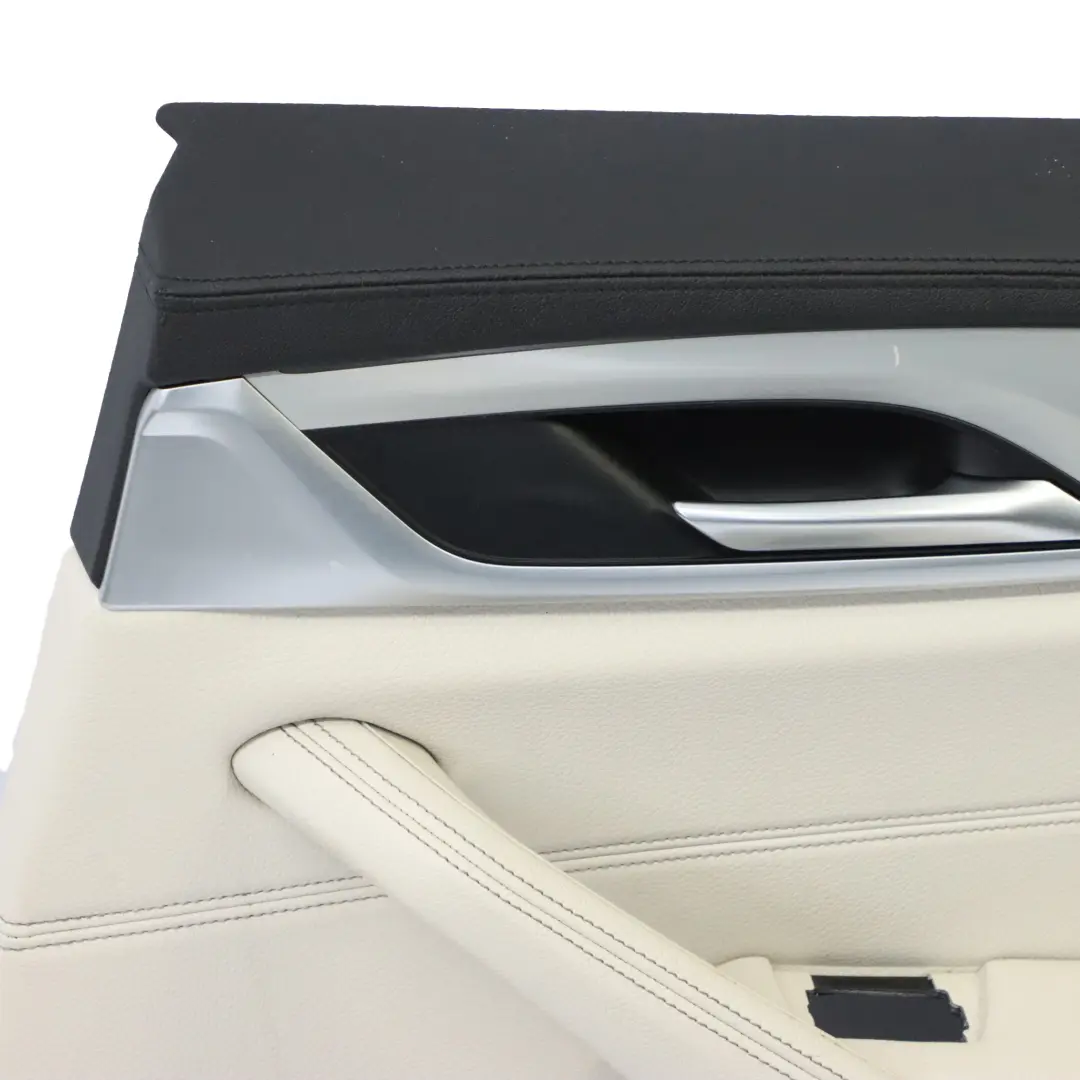  Scheda Porta BMW G30 G31 Posteriore Destra Rivestimento Pelle Bianco - SKU 7477134 - Numero di parte 7477134