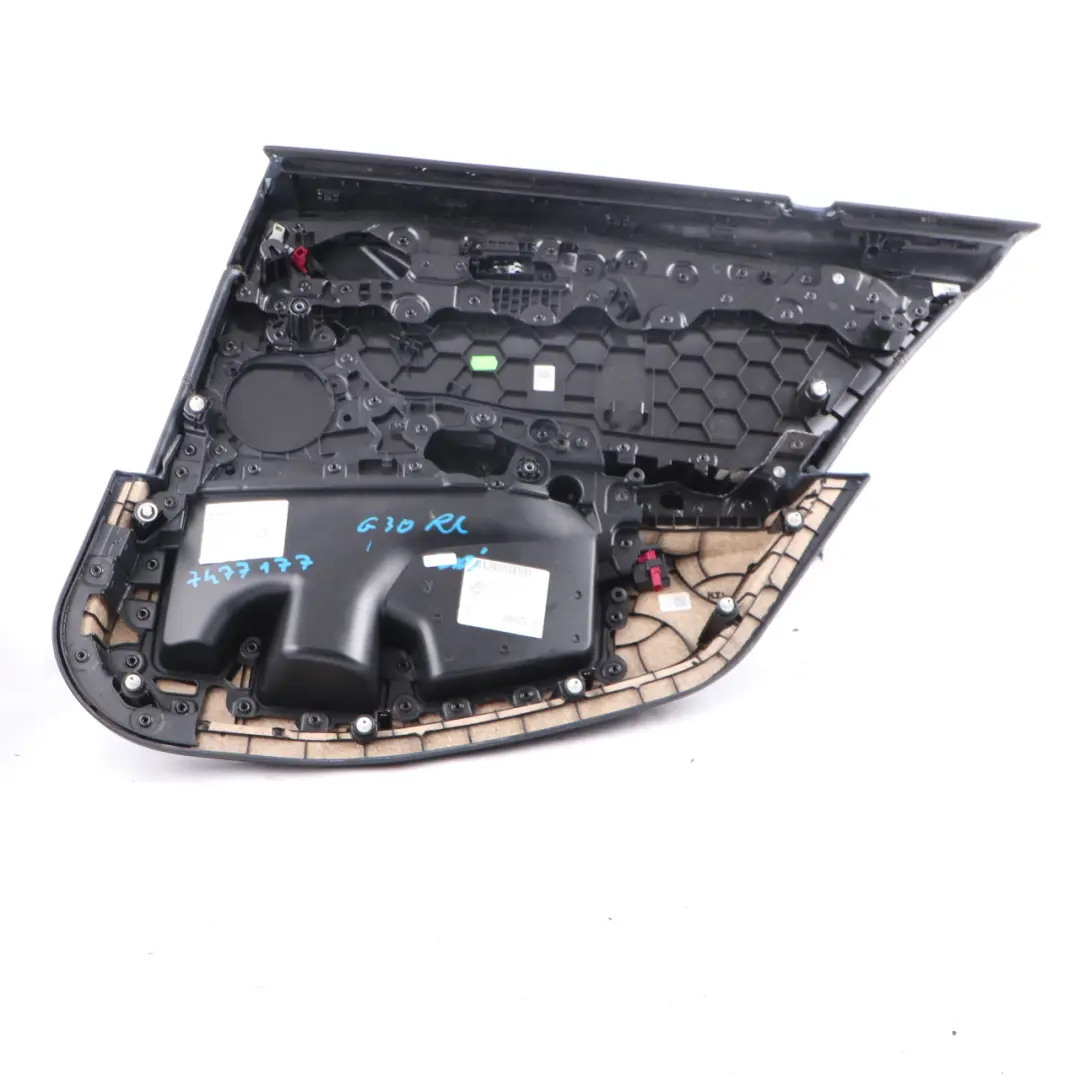Door Card BMW G30 Rear Left N/S Door Lining Trim Leather Dakota Black to with Part number 7477177 Door Card BMW G30 Rear Left N/S Door Lining Trim Leather Dakota Black - SKU 7477177 - Part number 7477177