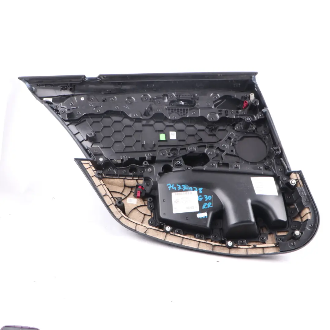 Door Card BMW G30 Rear Right O/S Door Lining Trim Leather Dakota Black to with Part number 7477178 Door Card BMW G30 Rear Right O/S Door Lining Trim Leather Dakota Black - SKU 7477178 - Part number 7477178