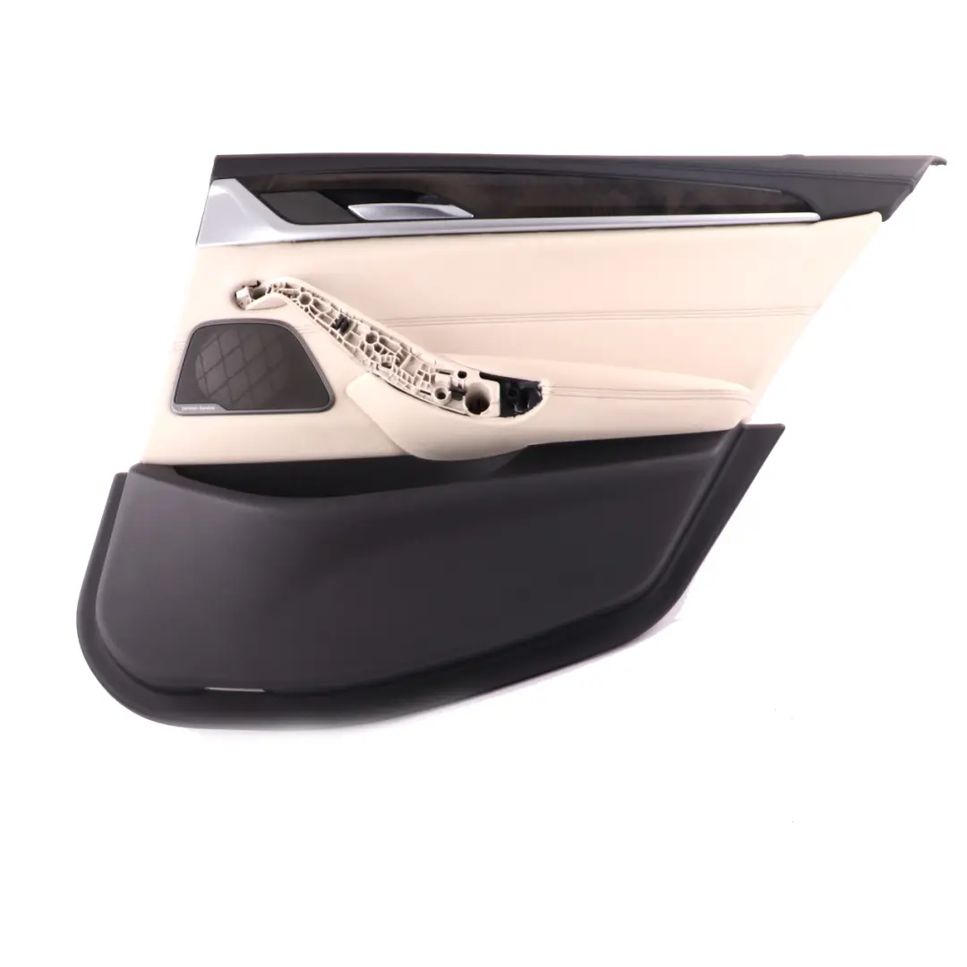 Door Card BMW G30 G31 Rear Right O/S Door Lining Trim HiFi Leather White to with Part number 7477234 Door Card BMW G30 G31 Rear Right O/S Door Lining Trim HiFi Leather White - SKU 7477234 - Part number 7477234