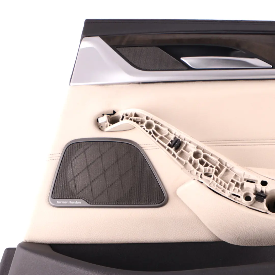 Door Card BMW G30 G31 Rear Right O/S Door Lining Trim HiFi Leather White to with Part number 7477234 Door Card BMW G30 G31 Rear Right O/S Door Lining Trim HiFi Leather White - SKU 7477234 - Part number 7477234
