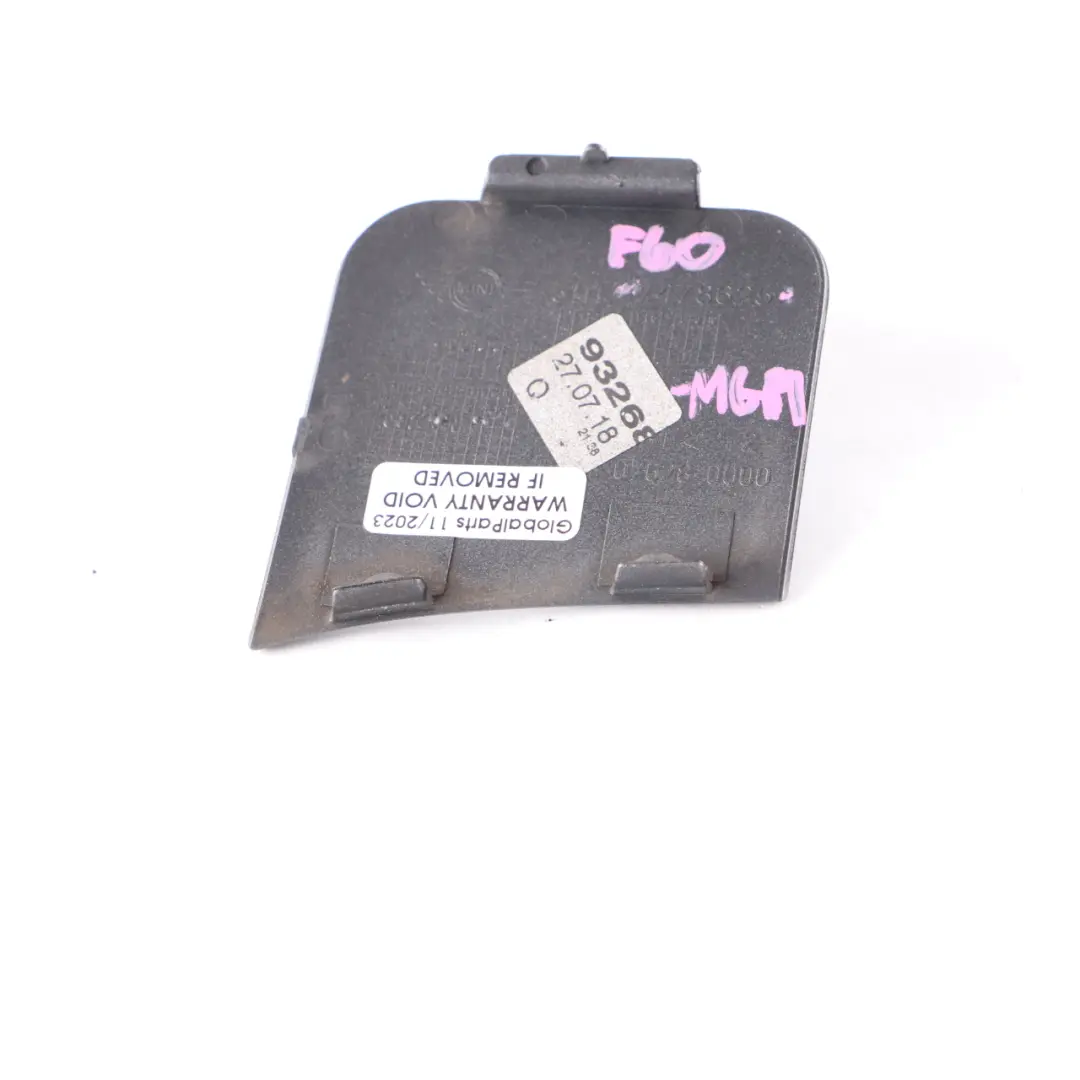 Towing Eye Cover Front Bumper Hook Flap Moonwalk Grey-B71 to Mini F60 with Part number 7478625 Mini F60 Towing Eye Cover Front Bumper Hook Flap Moonwalk Grey-B71 - SKU 7478625-MGM - Part number 7478625