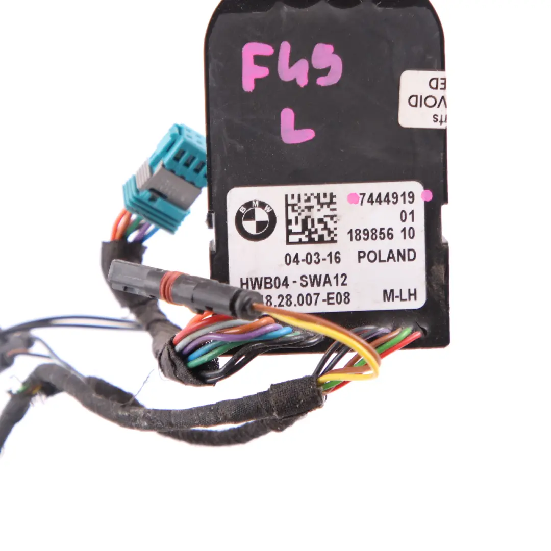 Left N/S Wing Mirror Electronics Wiring Cable Harness 7444919 to BMW F45 F46 LCI with Part number 7478767 BMW F45 F46 LCI Left N/S Wing Mirror Electronics Wiring Cable Harness 7444919 - SKU 7478767 - Part number 7478767