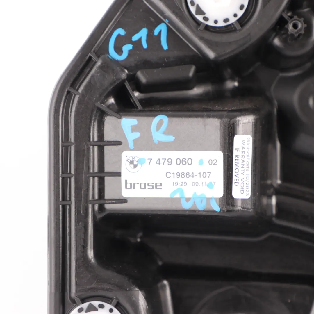 Window Lifter Regulator Carrier Front Door Right O/S Panel to BMW G11 with Part number 7479060 BMW G11 Window Lifter Regulator Carrier Front Door Right O/S Panel - SKU 7479060 - Part number 7479060