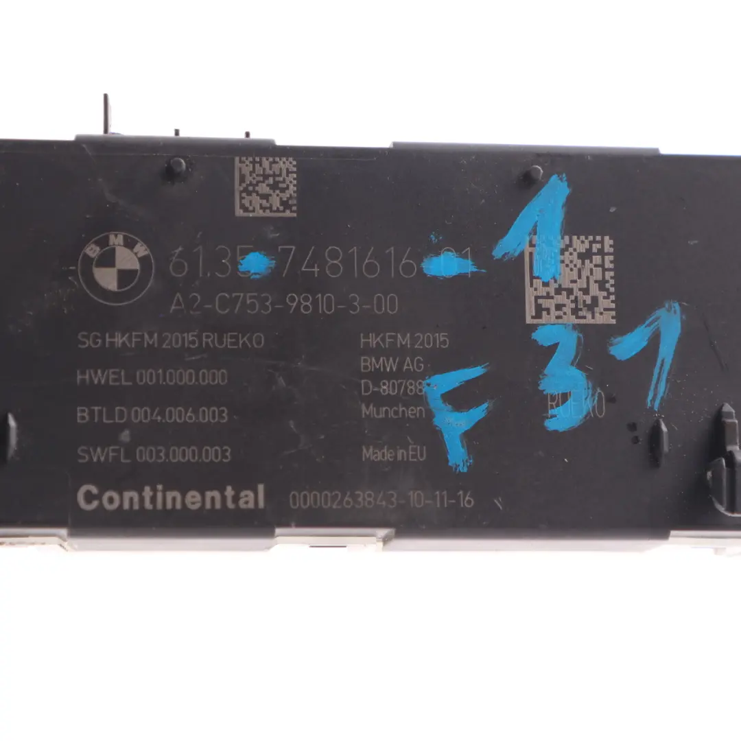 Lift Module BMW F31 F36 Mini F60 Trunk Control Unit Rear ECU to Tailgate with Part number 7481616 Tailgate Lift Module BMW F31 F36 Mini F60 Trunk Control Unit Rear ECU - SKU 7481616-1 - Part number 7481616