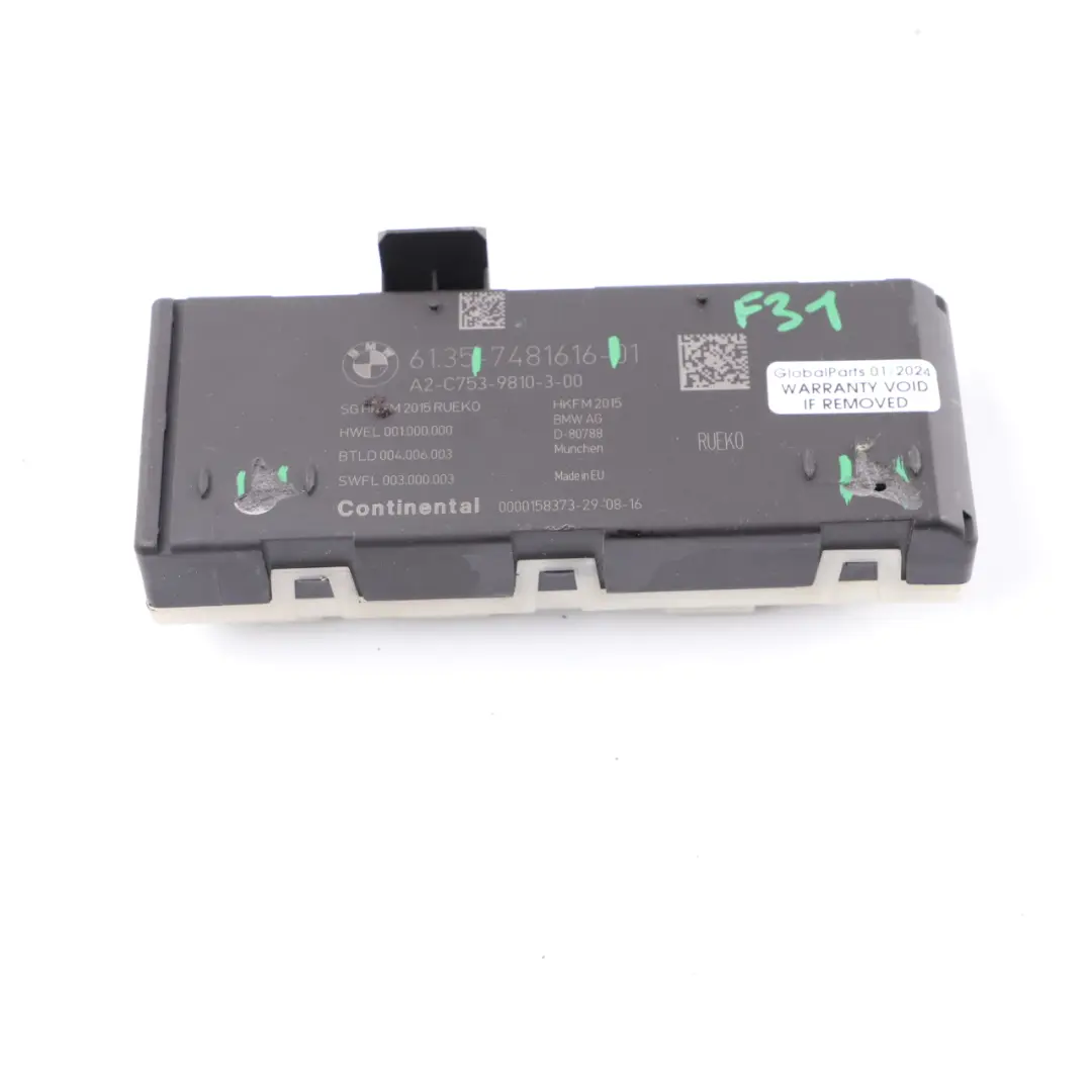 BMW F31 F36 Mini F60 Heckklappenliftmodul Kofferraumsteuergerät hinten - SKU 7481616 - Teilenummer 7481616
