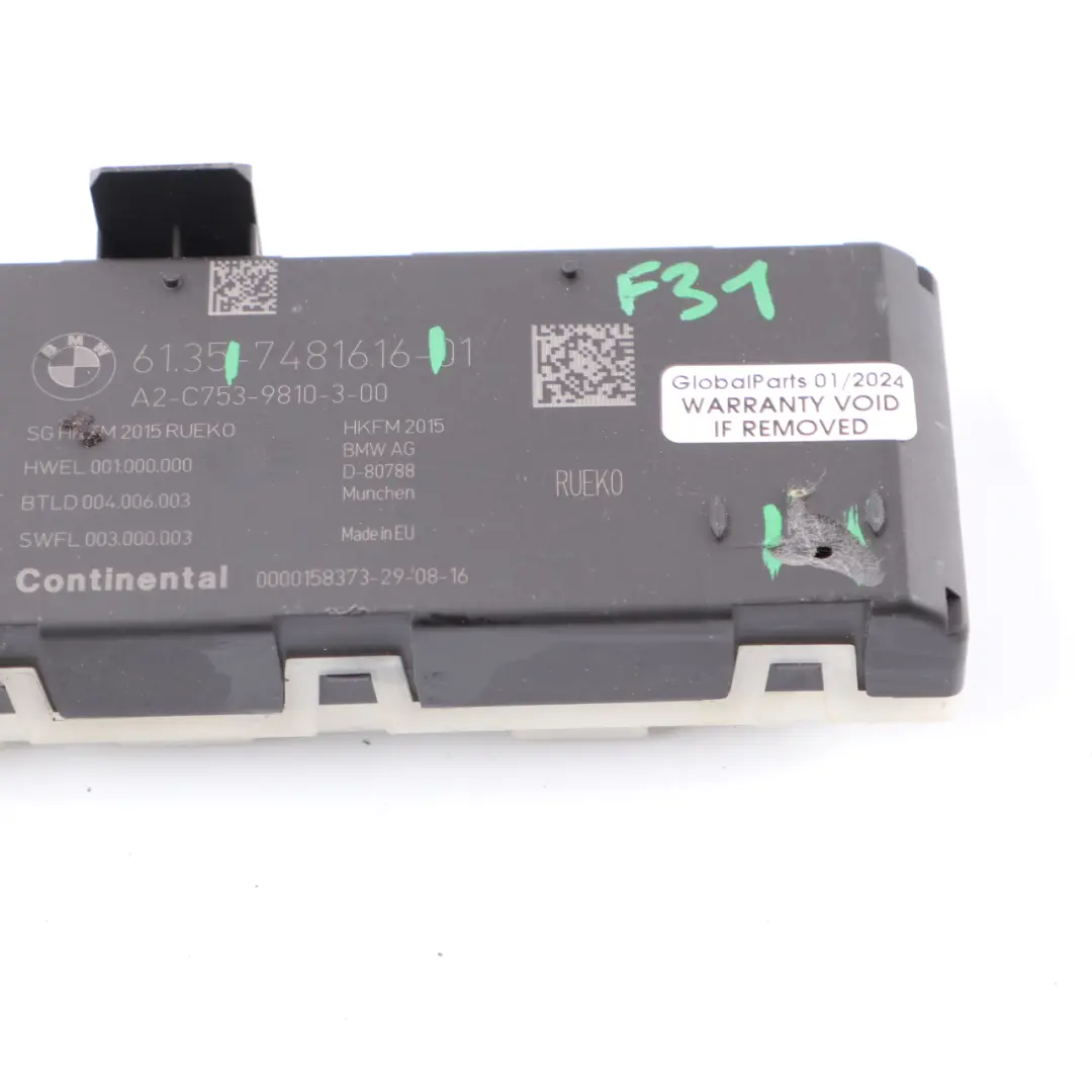 Module de levage de hayon Commande coffre arrière 7492035 pour BMW F31 F36 Mini F60 à propos du numéro de pièce 7481616 BMW F31 F36 Mini F60 Module de levage de hayon Commande coffre arrière 7492035 - SKU 7481616 - Numéro de pièce 7481616