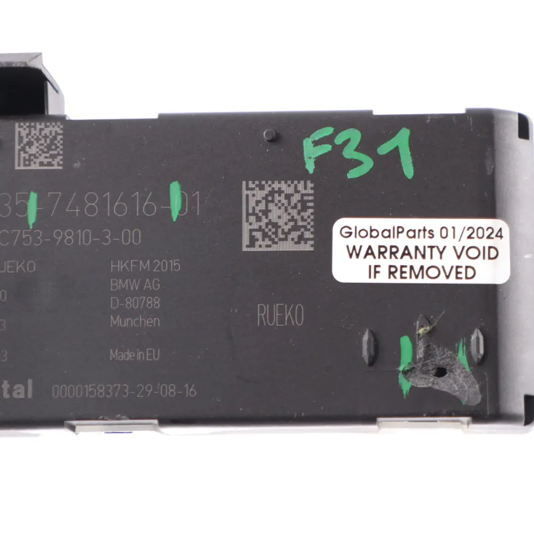 BMW F31 F36 Mini F60 Module de levage de hayon Commande coffre arrière 7492035 - SKU 7481616 - Numéro de pièce 7481616