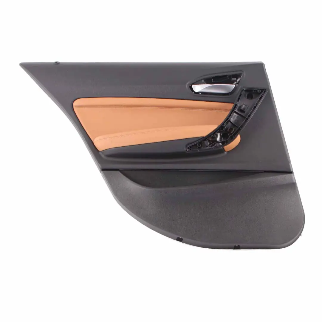 Door Card Trim Rear Left N/S Lining Leather Dakota Cognac Brown to BMW F20 with Part number 7482601 BMW F20 Door Card Trim Rear Left N/S Lining Leather Dakota Cognac Brown - SKU 7482601 - Part number 7482601
