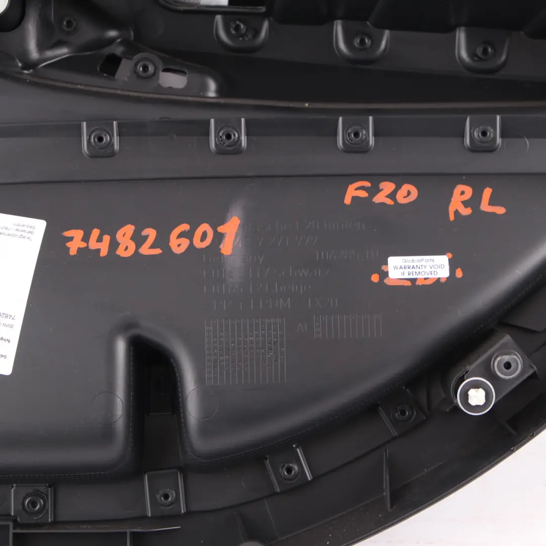 Door Card Trim Rear Left N/S Lining Leather Dakota Cognac Brown to BMW F20 with Part number 7482601 BMW F20 Door Card Trim Rear Left N/S Lining Leather Dakota Cognac Brown - SKU 7482601 - Part number 7482601