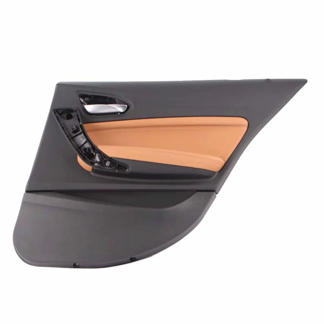 Door Card Trim Rear Right O/S Lining Leather Dakota Cognac Brown to BMW F20 with Part number 7482602 BMW F20 Door Card Trim Rear Right O/S Lining Leather Dakota Cognac Brown - SKU 7482602 - Part number 7482602