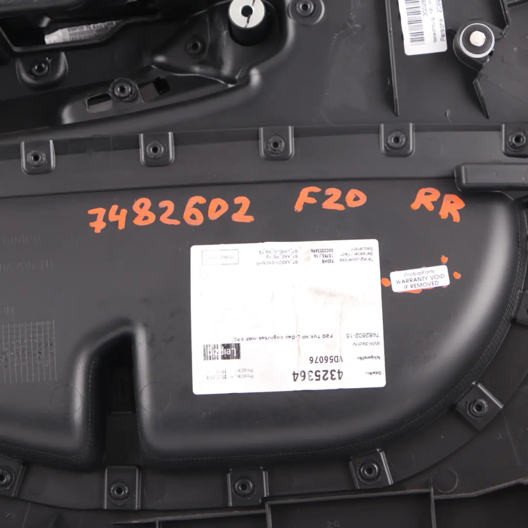 Door Card Trim Rear Right O/S Lining Leather Dakota Cognac Brown to BMW F20 with Part number 7482602 BMW F20 Door Card Trim Rear Right O/S Lining Leather Dakota Cognac Brown - SKU 7482602 - Part number 7482602