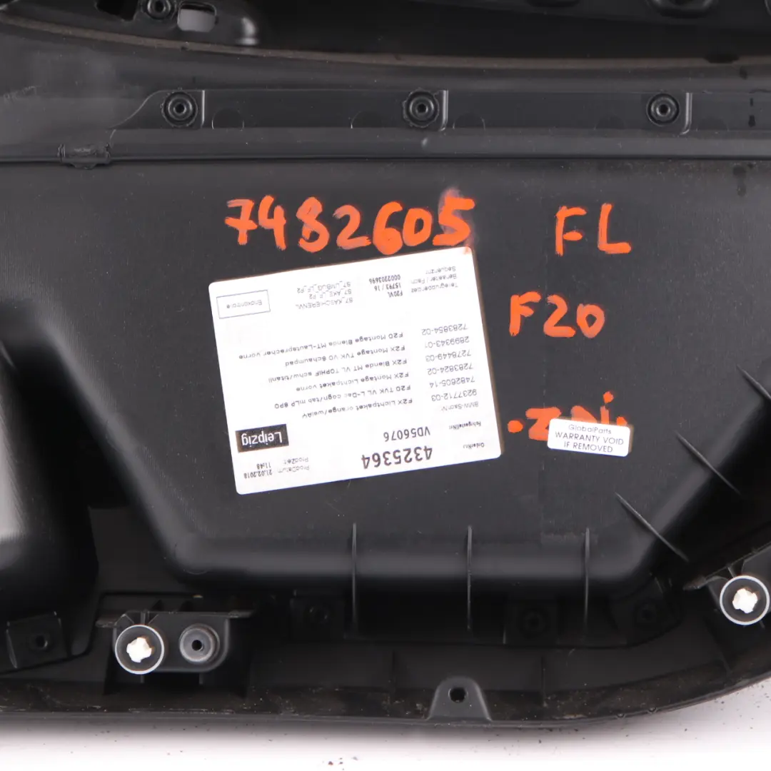 Door Card Trim Front Left N/S Lining Leather Dakota Cognac Brown to BMW F20 with Part number 7482605 BMW F20 Door Card Trim Front Left N/S Lining Leather Dakota Cognac Brown - SKU 7482605 - Part number 7482605