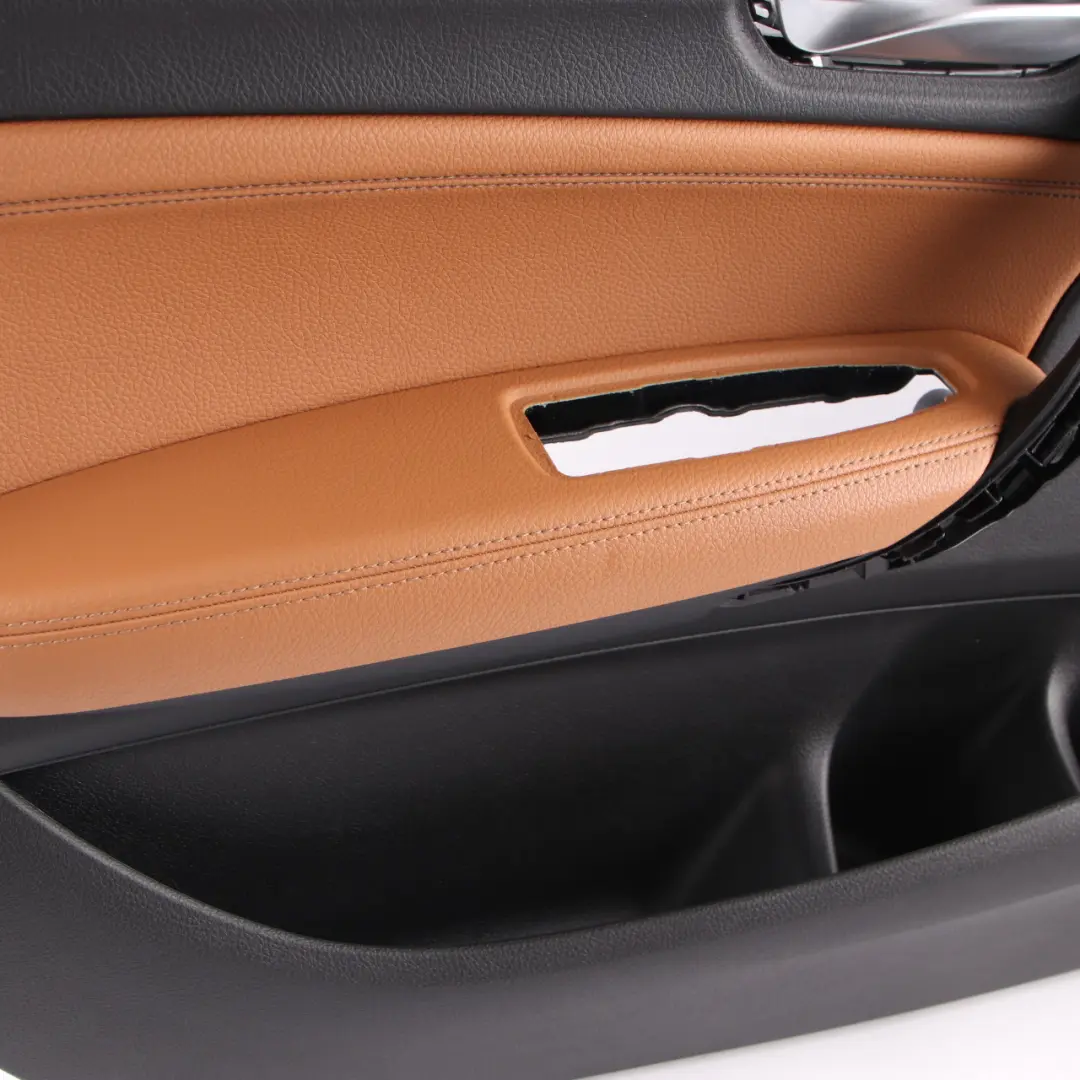 Door Card Trim Front Left N/S Lining Leather Dakota Cognac Brown to BMW F20 with Part number 7482605 BMW F20 Door Card Trim Front Left N/S Lining Leather Dakota Cognac Brown - SKU 7482605 - Part number 7482605