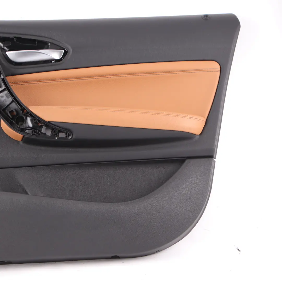 Door Card Trim Front Right O/S Lining Leather Dakota Cognac Brown to BMW F20 with Part number 7482606 BMW F20 Door Card Trim Front Right O/S Lining Leather Dakota Cognac Brown - SKU 7482606 - Part number 7482606