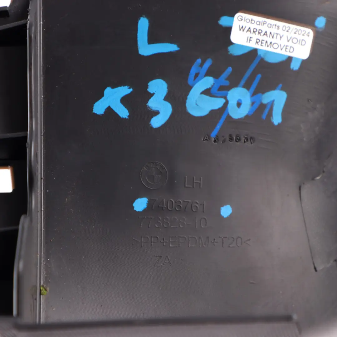 Boot Lid Trim Rear Left N/S Cover Panel Black 7403761 to BMW X3 G01 Tailgate with Part number 7484141 BMW X3 G01 Tailgate Boot Lid Trim Rear Left N/S Cover Panel Black 7403761 - SKU 7484141 - Part number 7484141