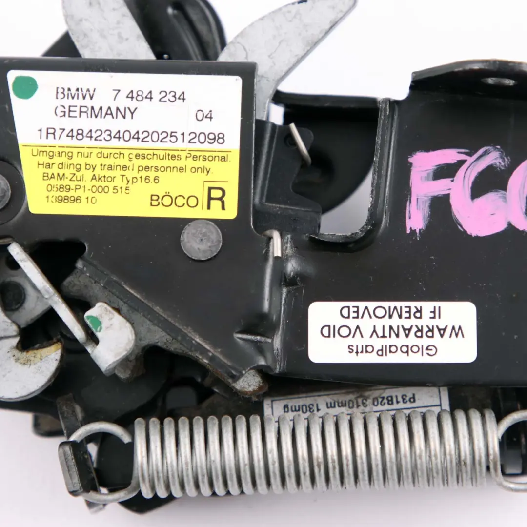 Capó Cerradura Cubierta Motor Pestillo Derecho FGS para Mini Countryman F60 con número de pieza 7484234 Mini Countryman F60 Capó Cerradura Cubierta Motor Pestillo Derecho FGS - SKU 7484234 - Número de pieza 7484234