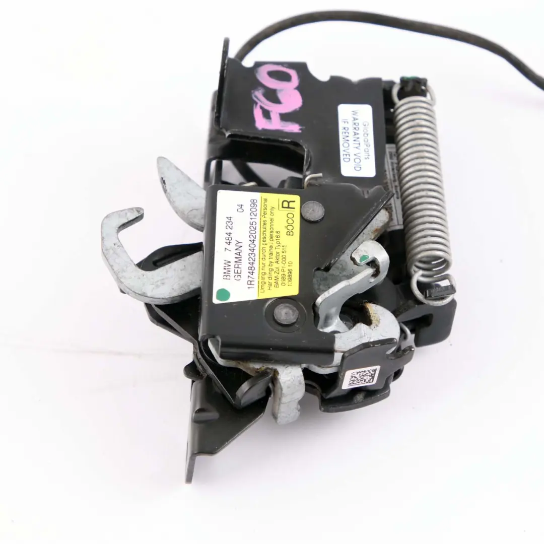 Mini Countryman F60 Capó Cerradura Cubierta Motor Pestillo Derecho FGS - SKU 7484234 - Número de pieza 7484234