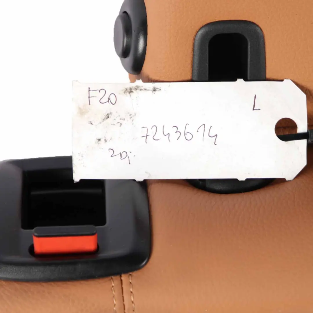 Backrest Left N/S Bench Cover F21 Leather Cognac Brown to BMW F20 LCI Rear Seat with Part number 7488403 BMW F20 LCI Rear Seat Backrest Left N/S Bench Cover F21 Leather Cognac Brown - SKU 7488403 - Part number 7488403