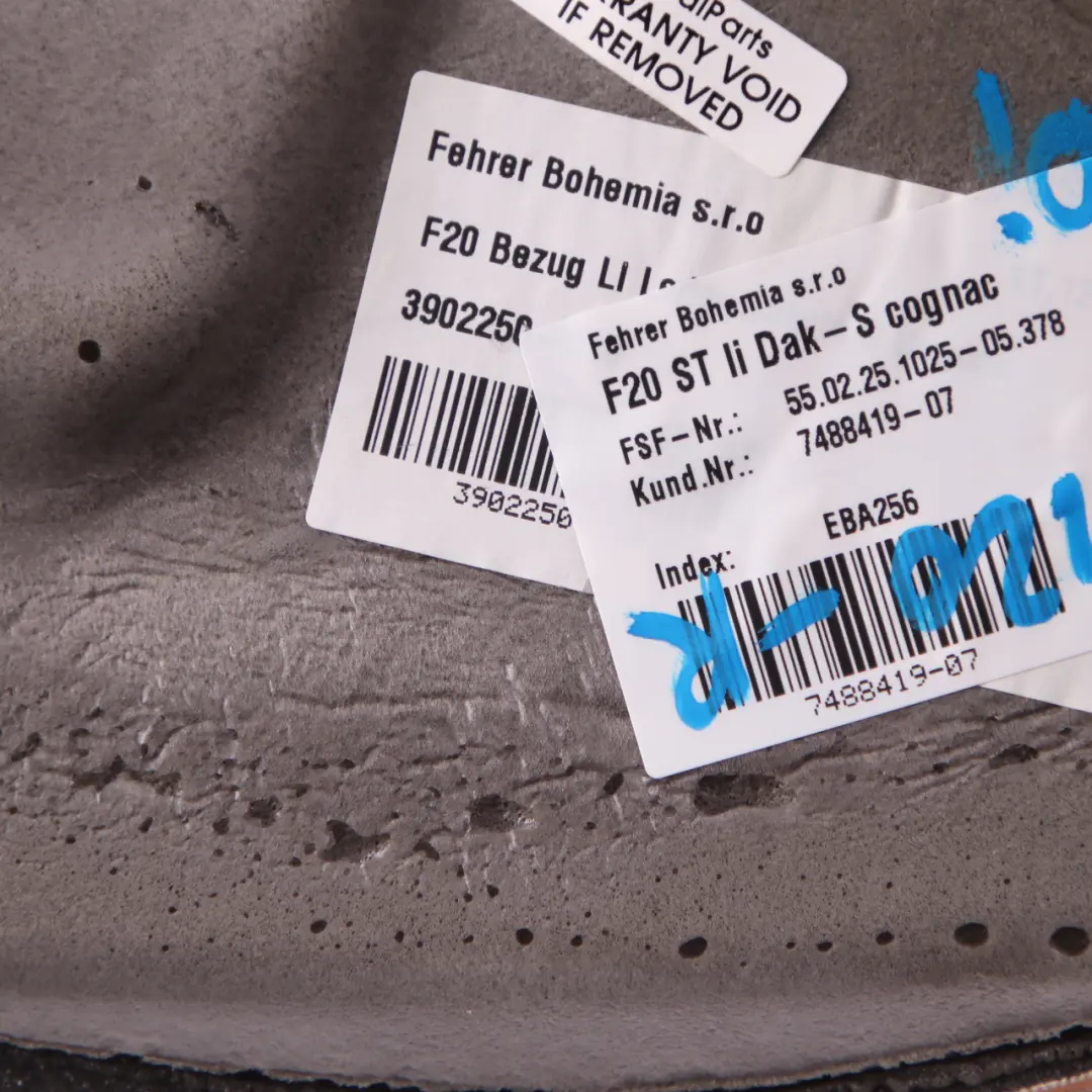 Finisher Rear Left N/S Side Panelling Cover Leather Cognac to BMW F20 F21 Seat with Part number 7488419 BMW F20 F21 Seat Finisher Rear Left N/S Side Panelling Cover Leather Cognac - SKU 7488419 - Part number 7488419