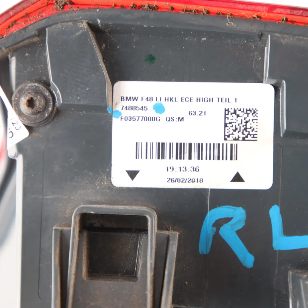Rückleuchte links N/S Licht Seitenwand für BMW X1 F48 mit Teilenummer 7488545 BMW X1 F48 Rückleuchte links N/S Licht Seitenwand - SKU 7488545 - Teilenummer 7488545