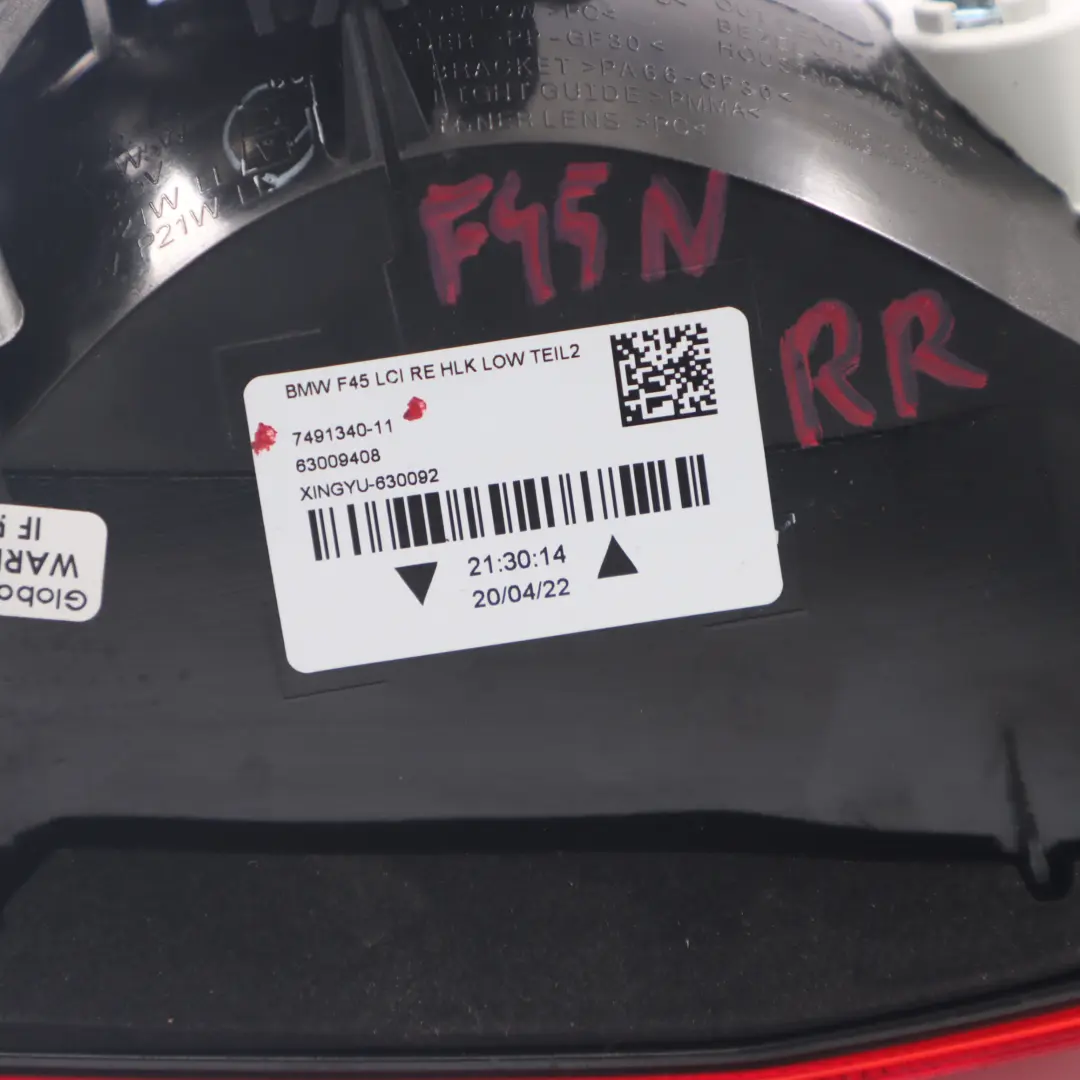Rückleuchte rechts Licht Kofferraumdeckel klappe Rück licht für BMW F45 LCI mit Teilenummer 7491340 BMW F45 LCI Rückleuchte rechts Licht Kofferraumdeckel klappe Rück licht - SKU 7491340 - Teilenummer 7491340