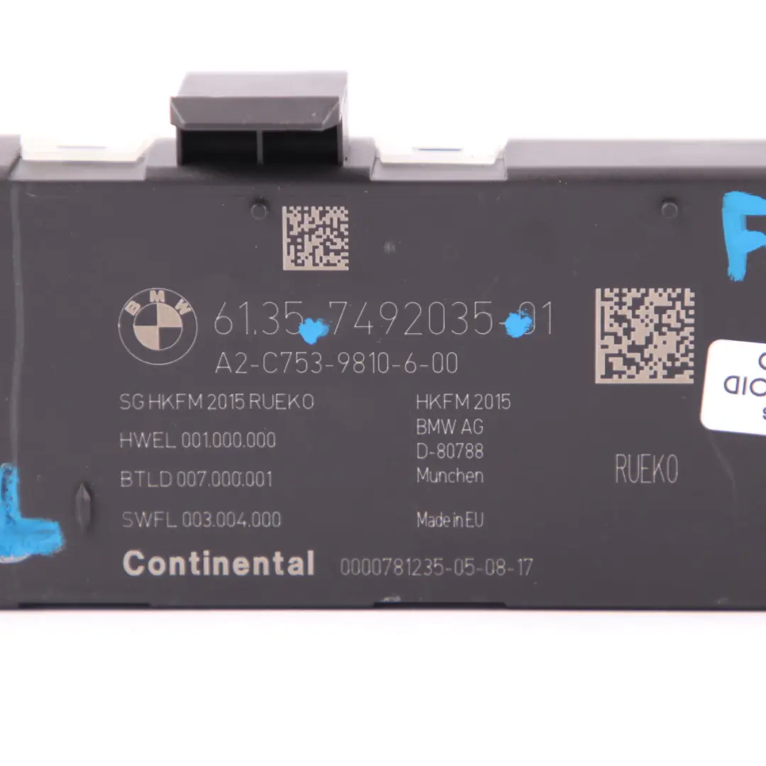  Module de levage de hayon BMW F31 F36 Mini F60 Commande coffre arrière - SKU 7492035 - Numéro de pièce 7492035