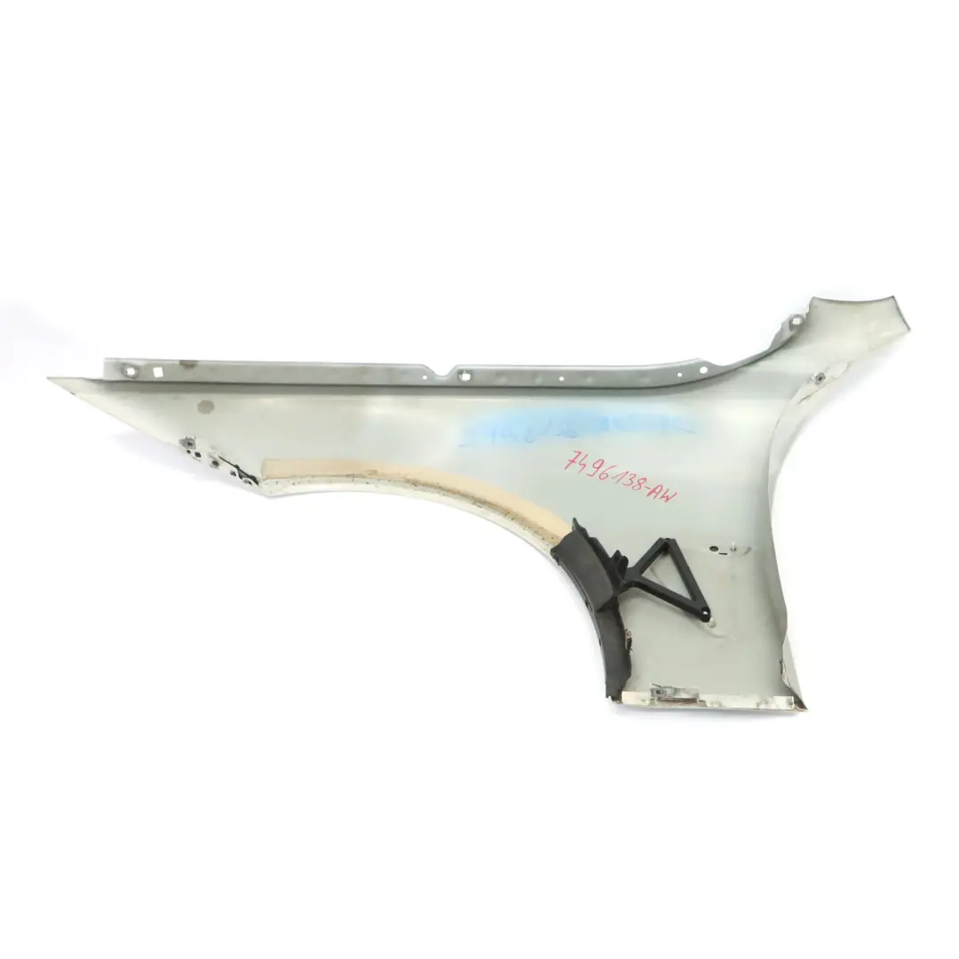 BMW F36 LCI Front Right Wing Fender Side Panel O/S Alpinweiss 3 Alpine White 300 - SKU 7496138-AW - Part number 7496138