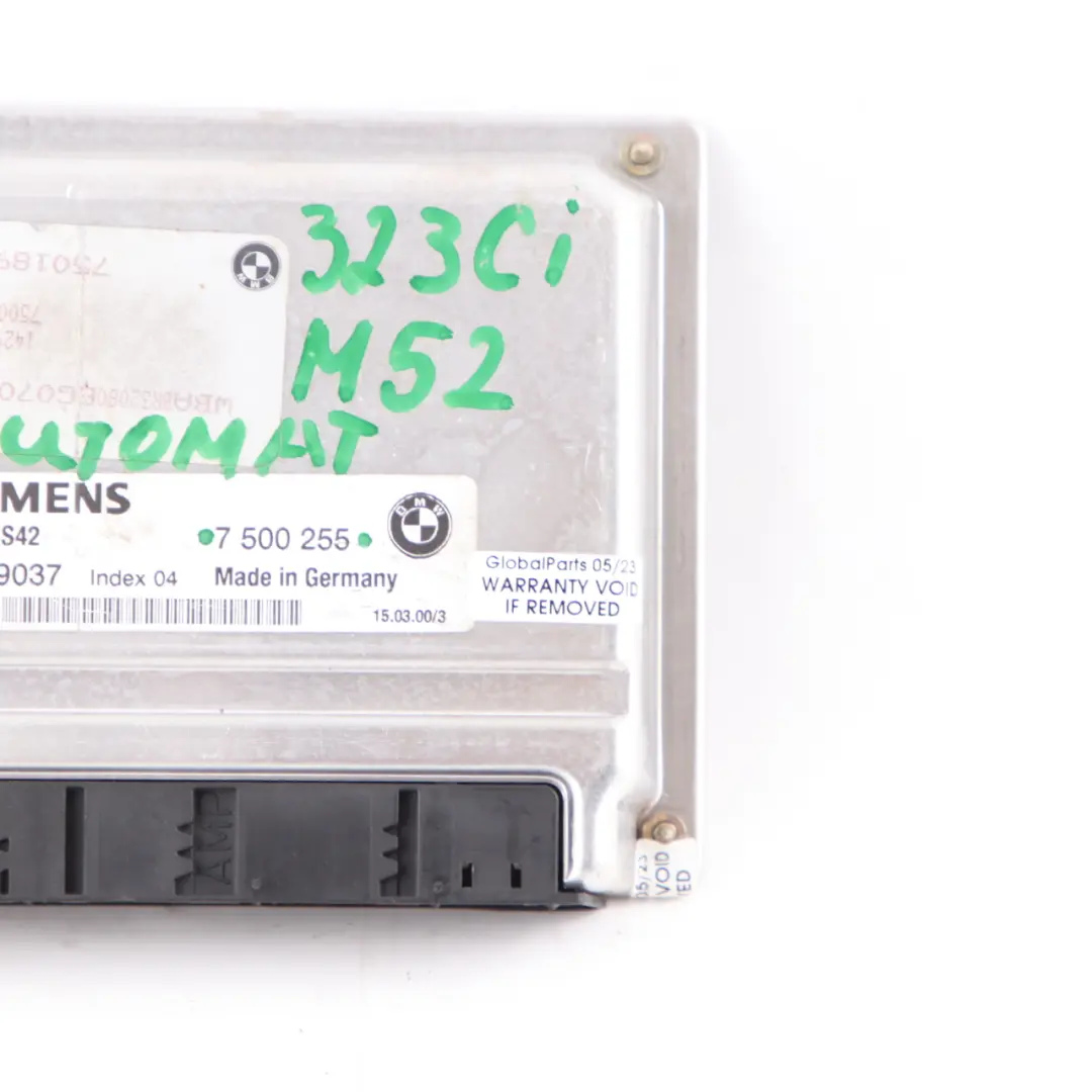 323Ci M52 170HP Motor Módulo ECU DME Automático para BMW E39 523i E46 con número de pieza 7500255 BMW E39 523i E46 323Ci M52 170HP Motor Módulo ECU DME Automático - SKU 7500255 - Número de pieza 7500255