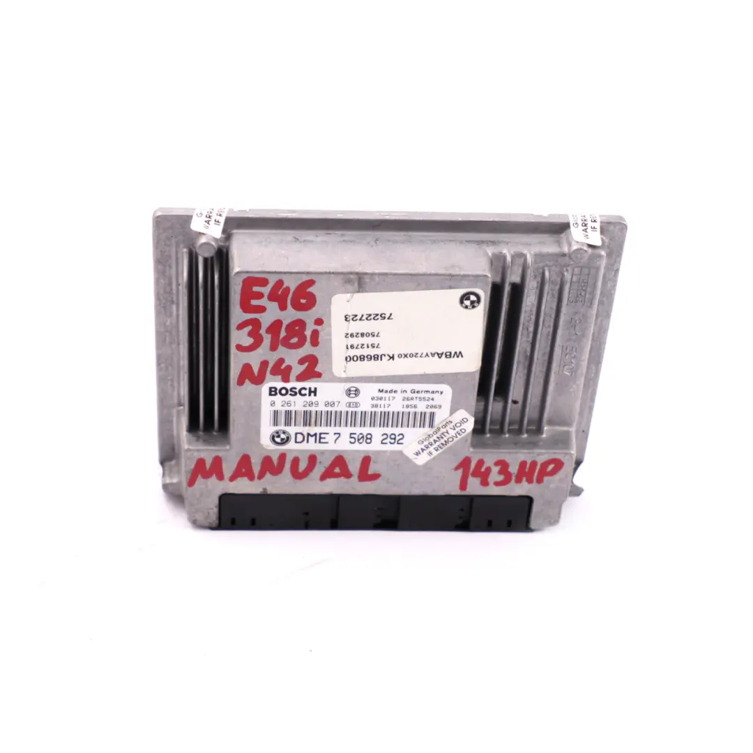 N42 Sterownik silnika DME ECU 7520873 do BMW E46 318i o numerze 7508292 BMW E46 318i N42 Sterownik silnika DME ECU 7520873 - SKU 7508292 - Numer Części 7508292
