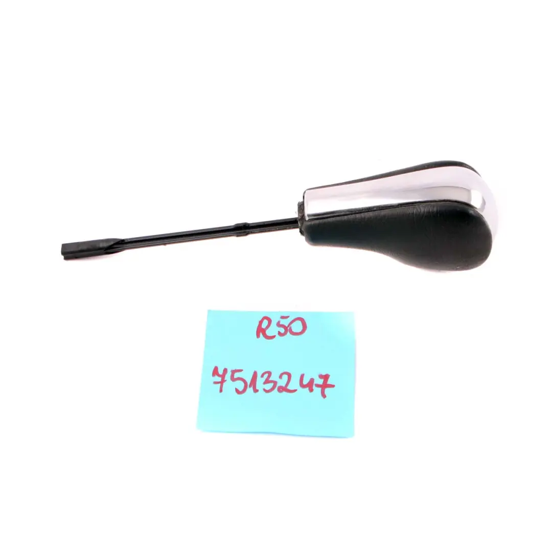 Lever Knob Handle Trim Leather Automatic Chrome Mini Cooper One R50 R52 - SKU 7513247 - Part number 7513247