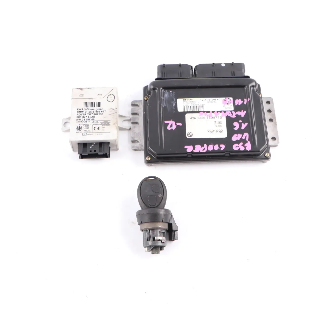 Mini Cooper R50 Motor W10 116PK Motor ECU Kit DME 7513983 EWS Sleutel Automaat