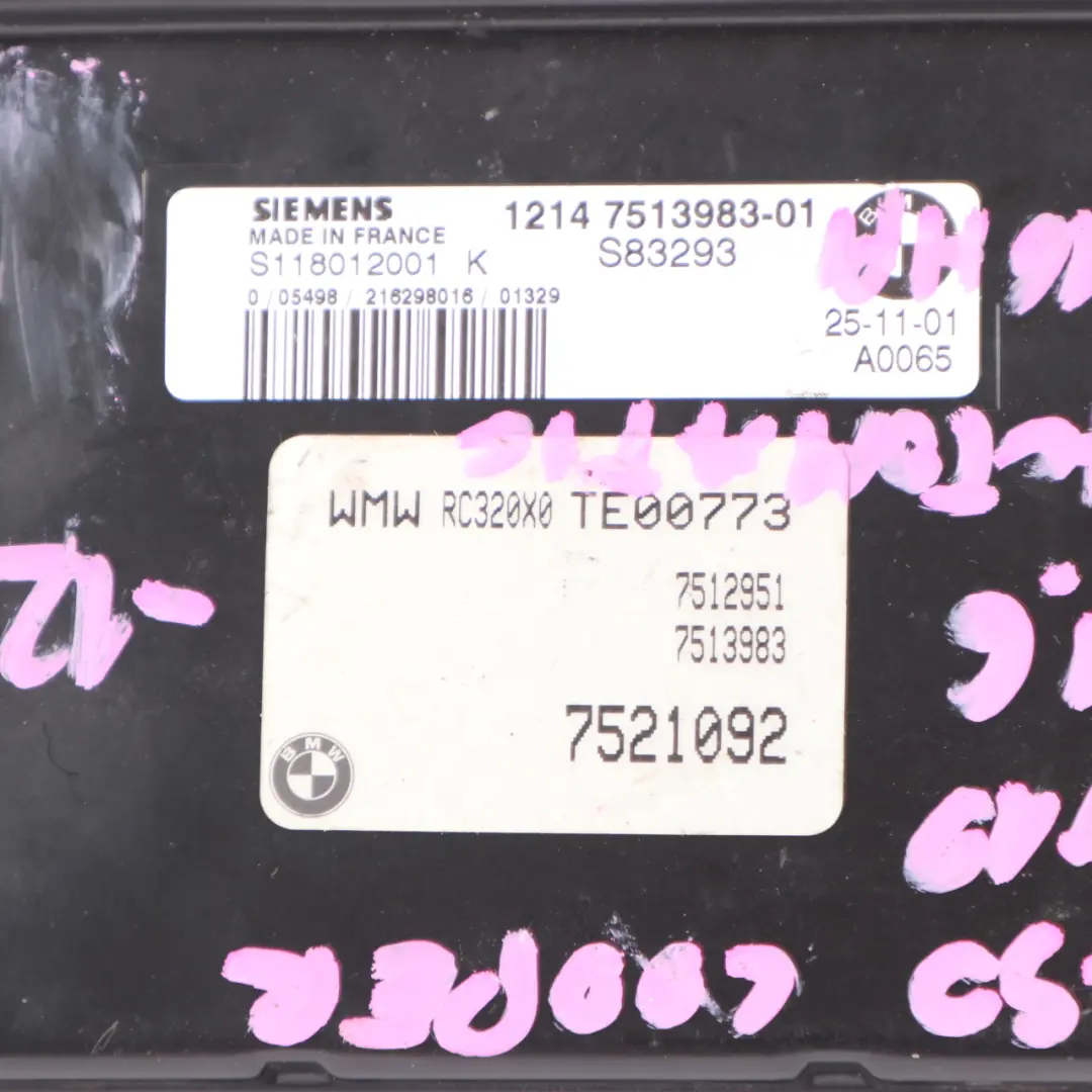 116HP Engine ECU Kit DME EWS Key Automatic to Mini Cooper R50 Engine W10 with Part number 7513983 Mini Cooper R50 Engine W10 116HP Engine ECU Kit DME EWS Key Automatic - SKU 7513983-1 - Part number 7513983