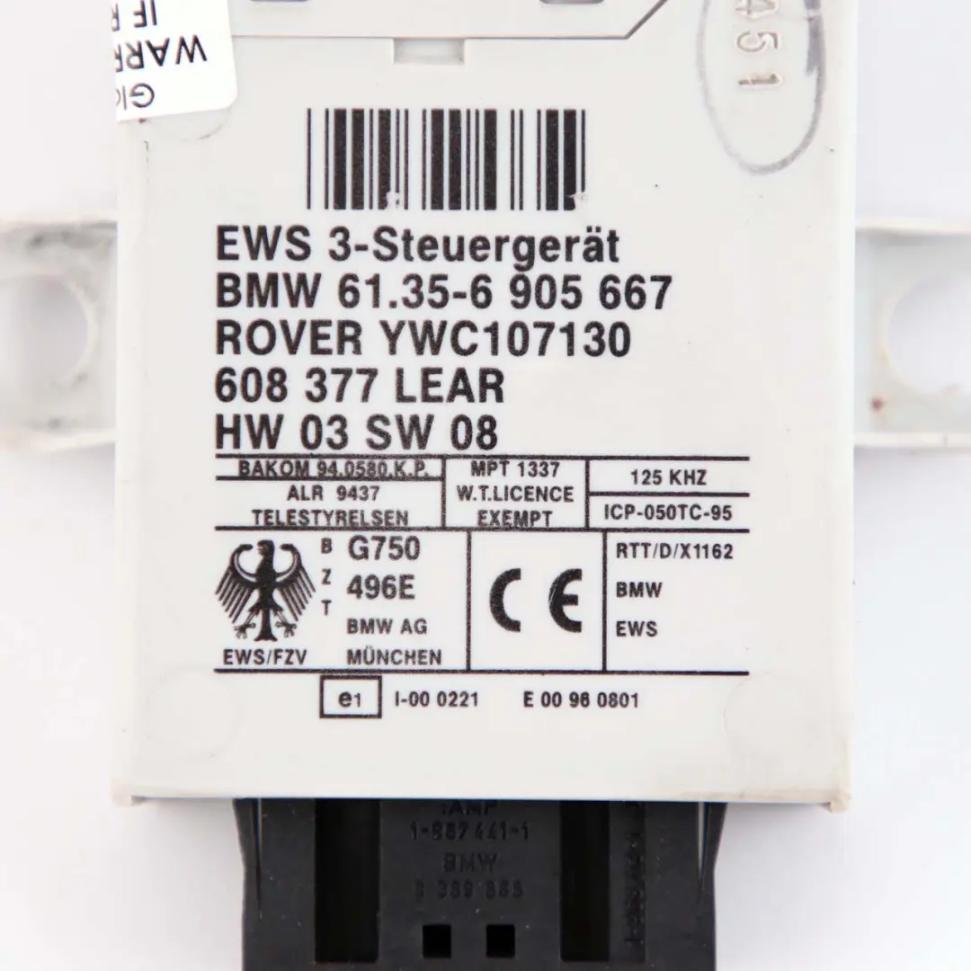 MINI Cooper R50 W10 116HP Engine ECU Kit DME + EWS + Key Automatic - SKU 7514587-2 - Part number 7514587