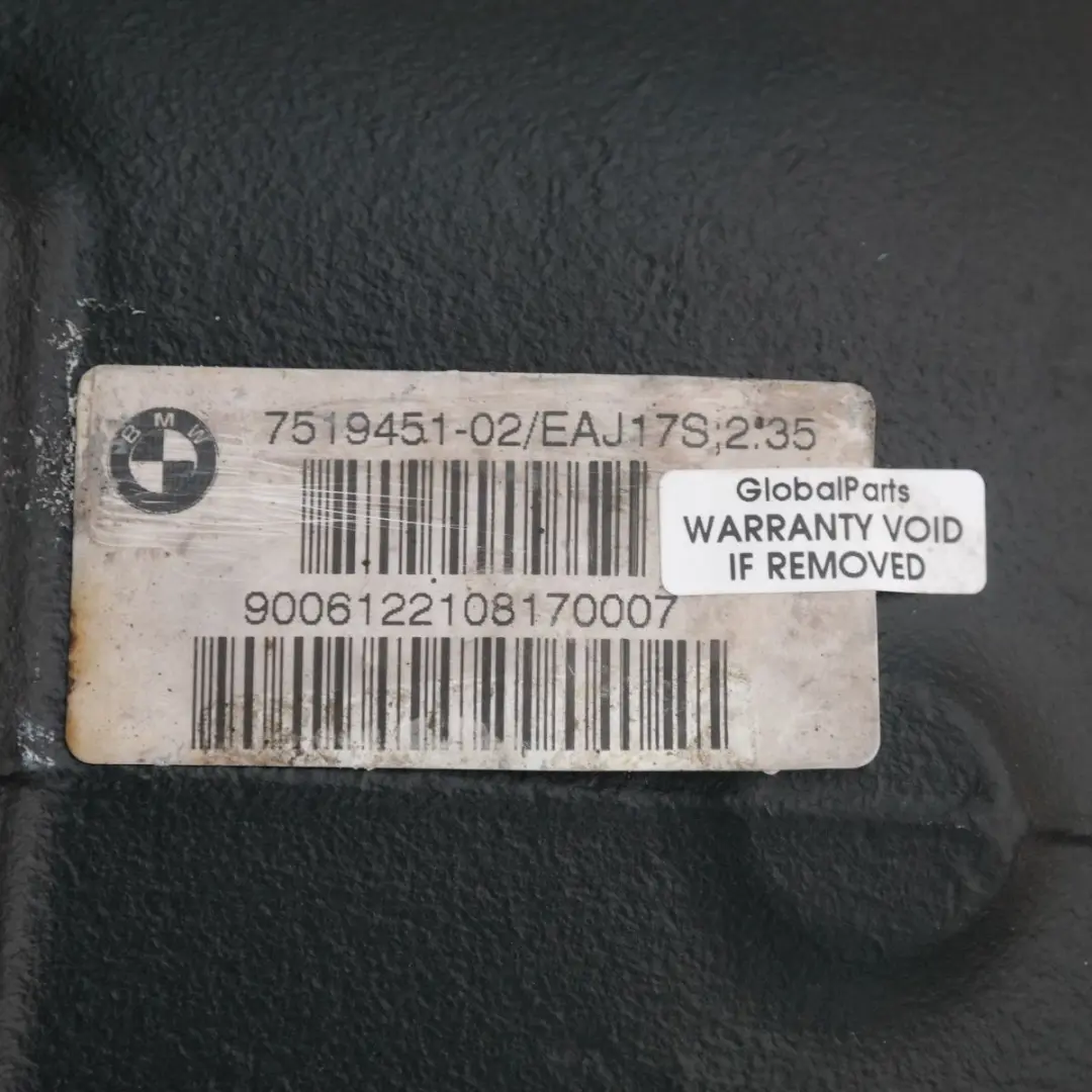 Differential Diff 2.35 Ratio WARRANTY BMW 3 Series E90 E91 E92 325d 330d Rear - SKU 7519451 - Part number 7519451