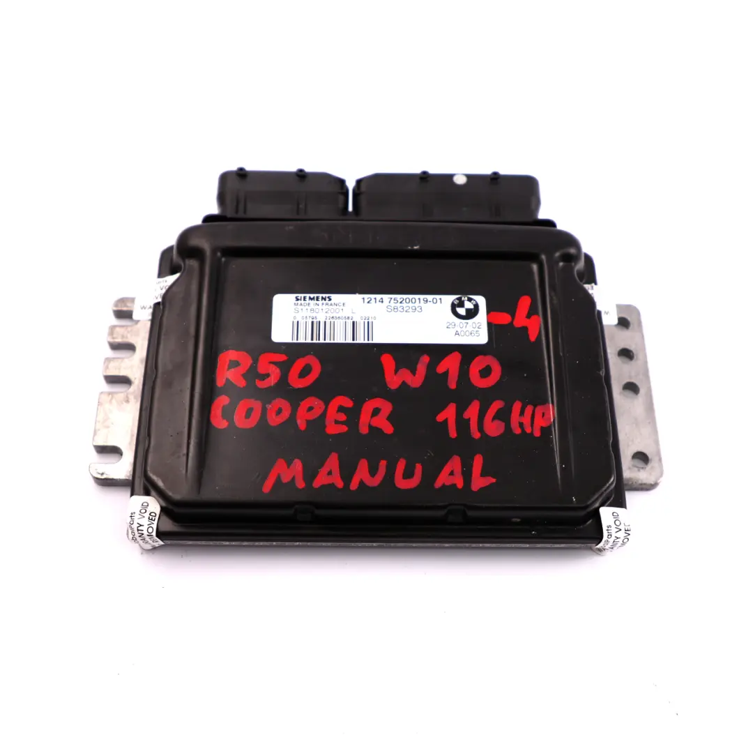 Sterownik DME EWS ECU do Mini Cooper R50 W10 o numerze 7520019 Mini Cooper R50 W10 Sterownik DME EWS ECU - SKU 7520019-4 - Numer Części 7520019