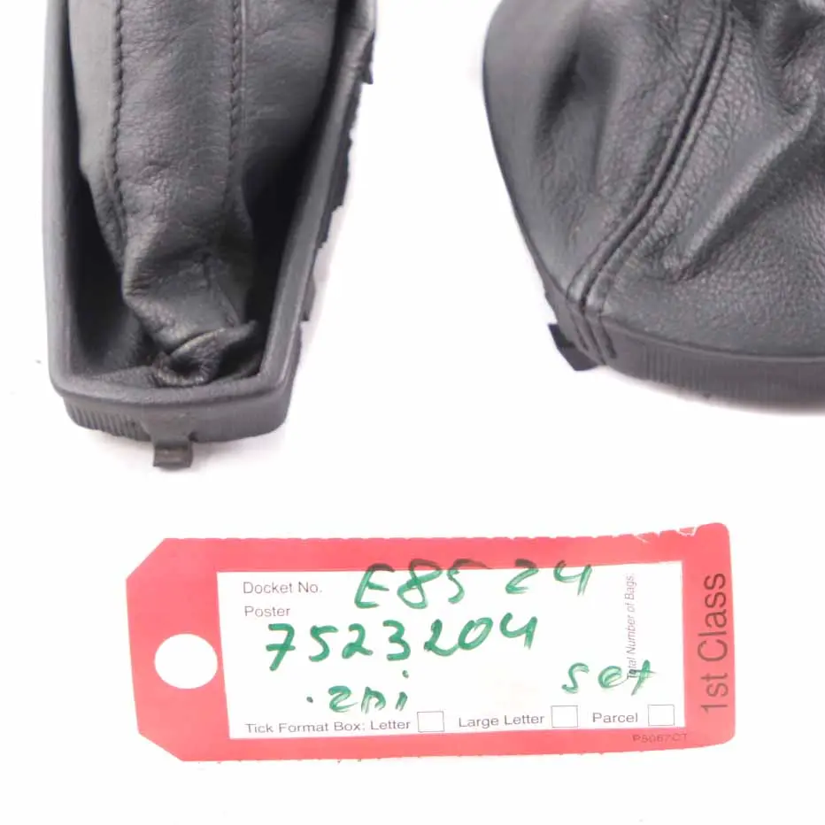 BMW Z4 E85 E86 Gear Shifting Stick Lever Handbrake Leather Cover Set - SKU 7523204-1 - Part number 7523204