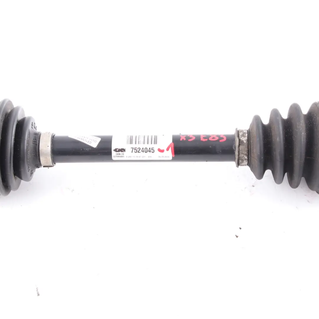 Shaft Front Axle Left N/S Output Driveshaft to BMW X3 E83 Drive with Part number 7524045 BMW X3 E83 Drive Shaft Front Axle Left N/S Output Driveshaft - SKU 7524045-1 - Part number 7524045