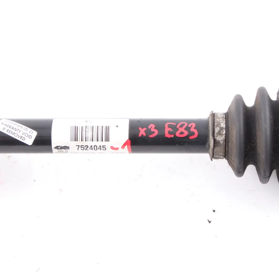 Shaft Front Axle Left N/S Output Driveshaft to BMW X3 E83 Drive with Part number 7524045 BMW X3 E83 Drive Shaft Front Axle Left N/S Output Driveshaft - SKU 7524045-1 - Part number 7524045