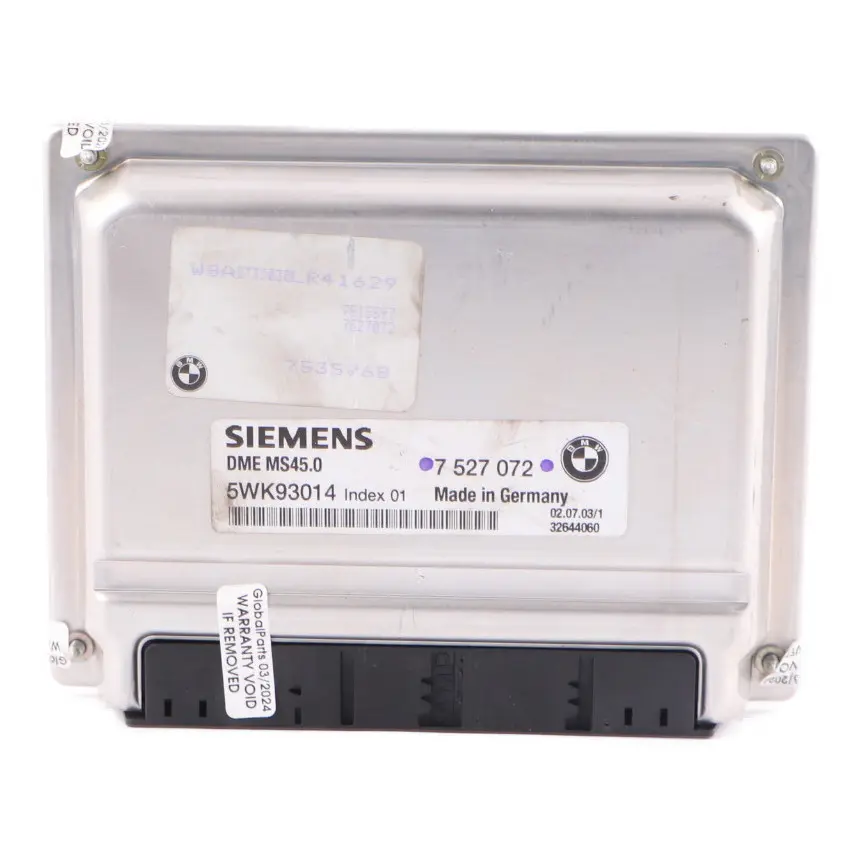 BMW Z4 E85 2.5i M54 192HP Engine ECU Control Unit Module DME Manual - SKU 7527072-7 - Part number 7527072