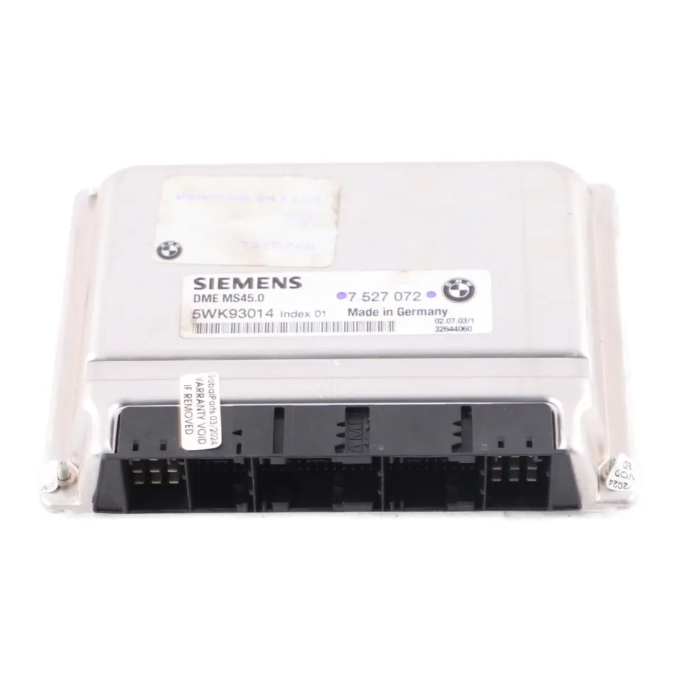 BMW Z4 E85 2.5i M54 192HP Motor ECU Unidad de Control Módulo DME Manual - SKU 7527072-7 - Número de pieza 7527072