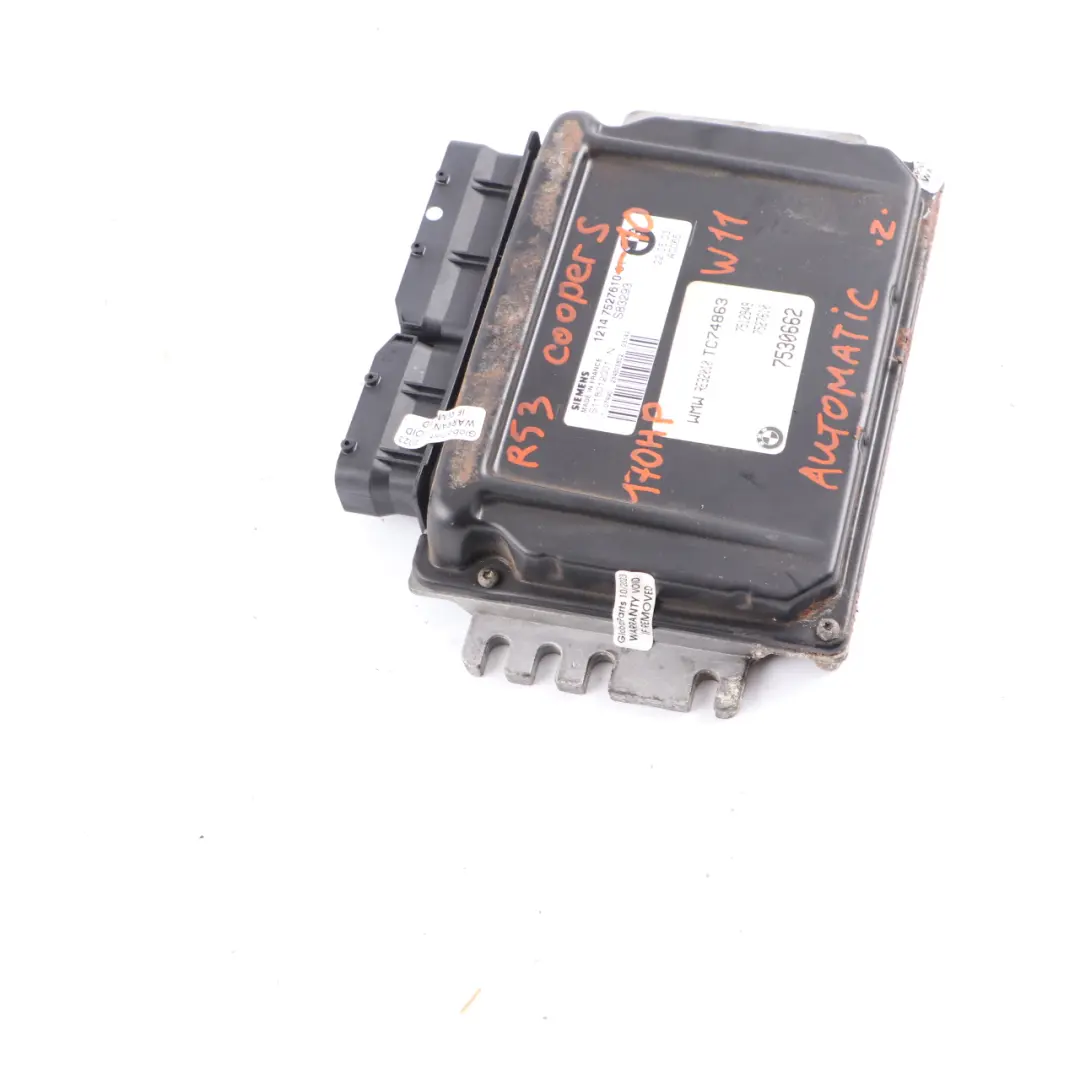 MINI Cooper S R53 W11 170HP Engine Control Unit Module ECU DME Automatic - SKU 7527610-10 - Part number 7527610