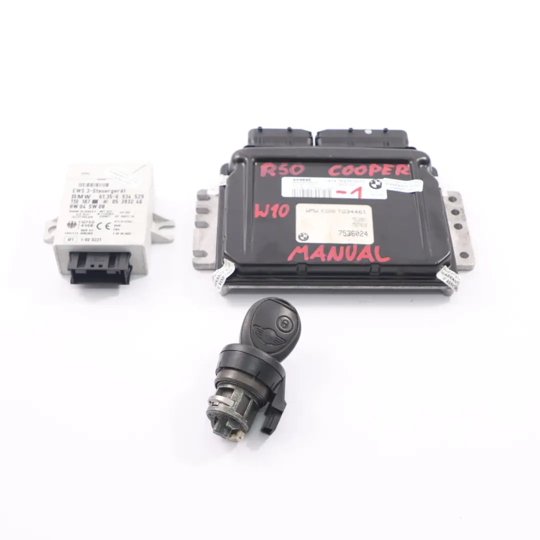 116HP Engine ECU Kit DME + EWS + Key Manual MINI Cooper R50 W10 - SKU 7527610-1 - Part number 7527610
