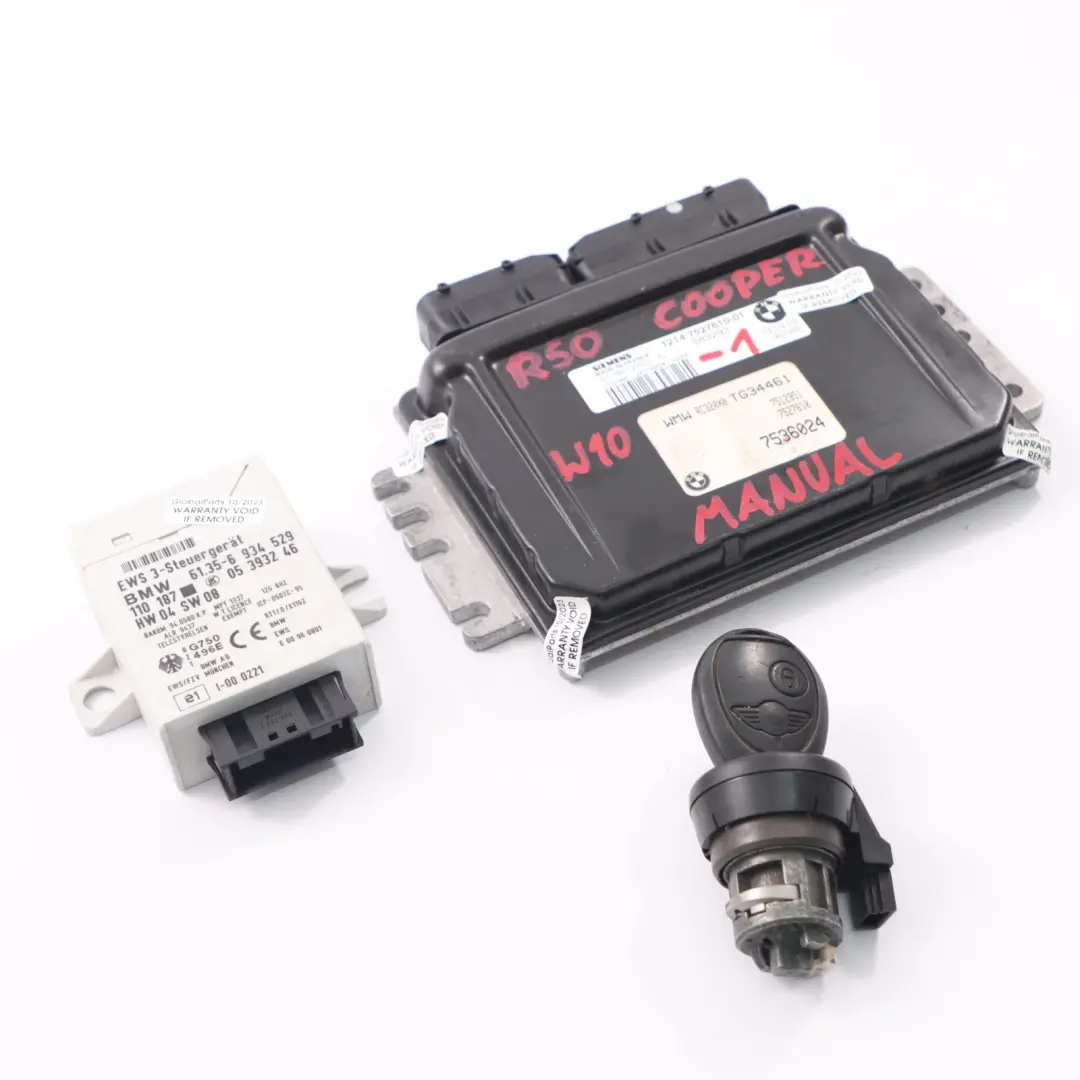 116HP Motor ECU Kit DME EWS Schlüssel Schaltgetriebe für MINI Cooper R50 W10 mit Teilenummer 7527610 MINI Cooper R50 W10 116HP Motor ECU Kit DME EWS Schlüssel Schaltgetriebe - SKU 7527610-1 - Teilenummer 7527610