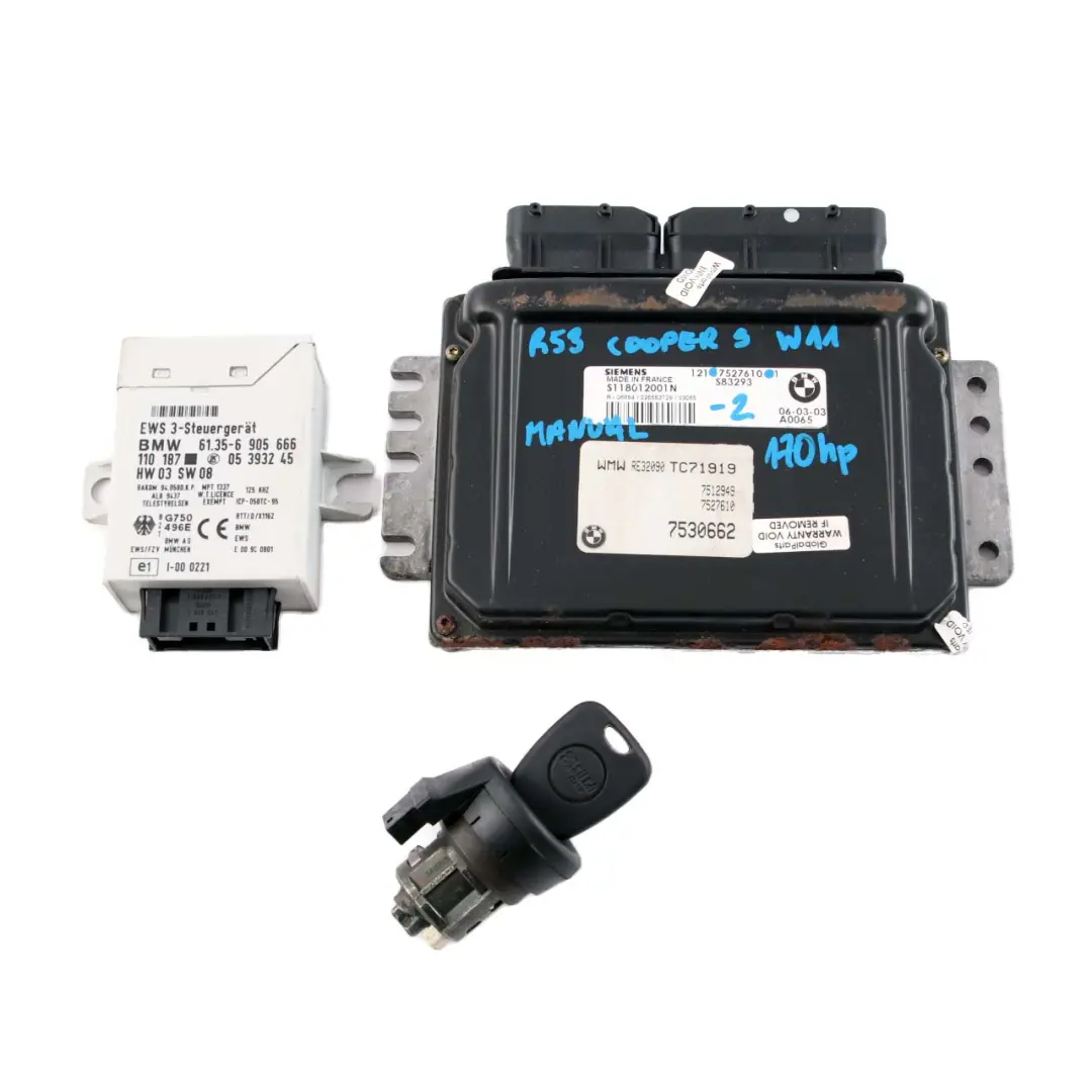 116HP Gasolina Motor Unidad De Control ECU DME Automatico para Mini R50 W10 con número de pieza 7527610 Mini R50 W10 116HP Gasolina Motor Unidad De Control ECU DME Automatico - SKU 7527610 - Número de pieza 7527610