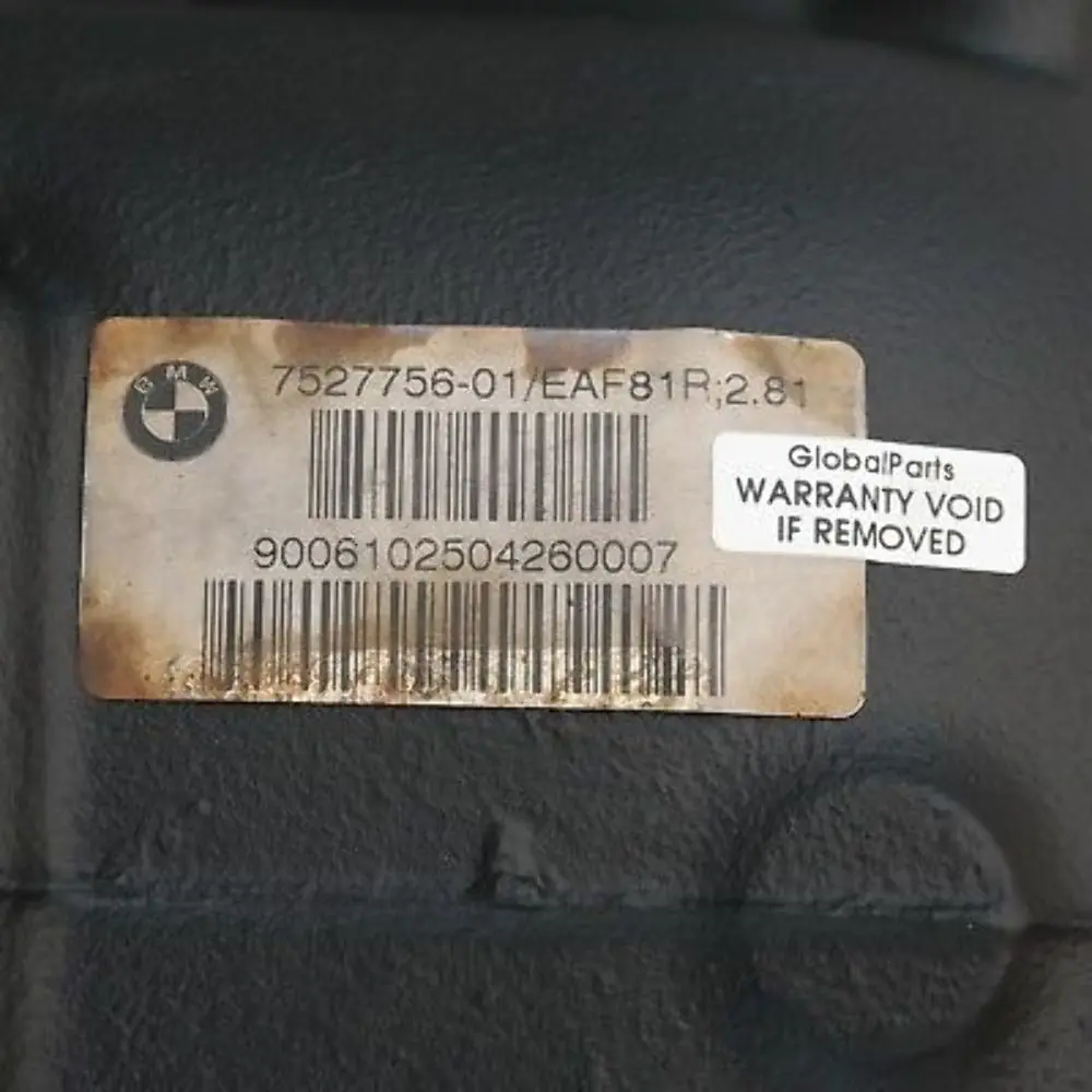 M57N2 Diferencial trasero 2,81 7571178 4552329 GARANTIA para BMW E90 330d con número de pieza 7527756 BMW E90 330d M57N2 Diferencial trasero 2,81 7571178 4552329 GARANTIA - SKU 7527756 - Número de pieza 7527756