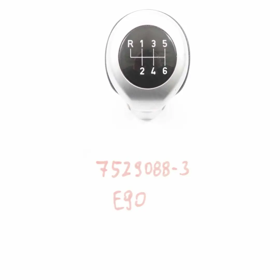 BMW E87 E90 Bouton de levier de vitesse Plastique Argenté 6 vitesses - SKU 7529088-3 - Numéro de pièce 7529088