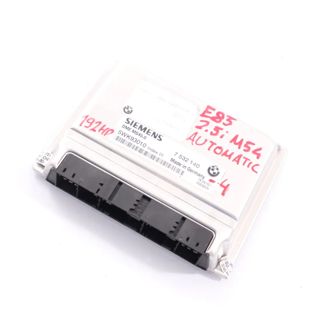 M54 192HP Motor ECU DME Steuergerät Automatik für BMW X3 E83 Z4 E85 2.5i mit Teilenummer 7532140 BMW X3 E83 Z4 E85 2.5i M54 192HP Motor ECU DME Steuergerät Automatik - SKU 7532140-4 - Teilenummer 7532140